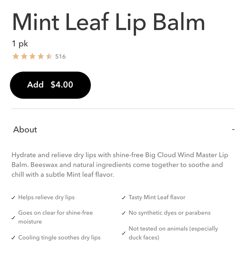 MInt leaf lip balm 