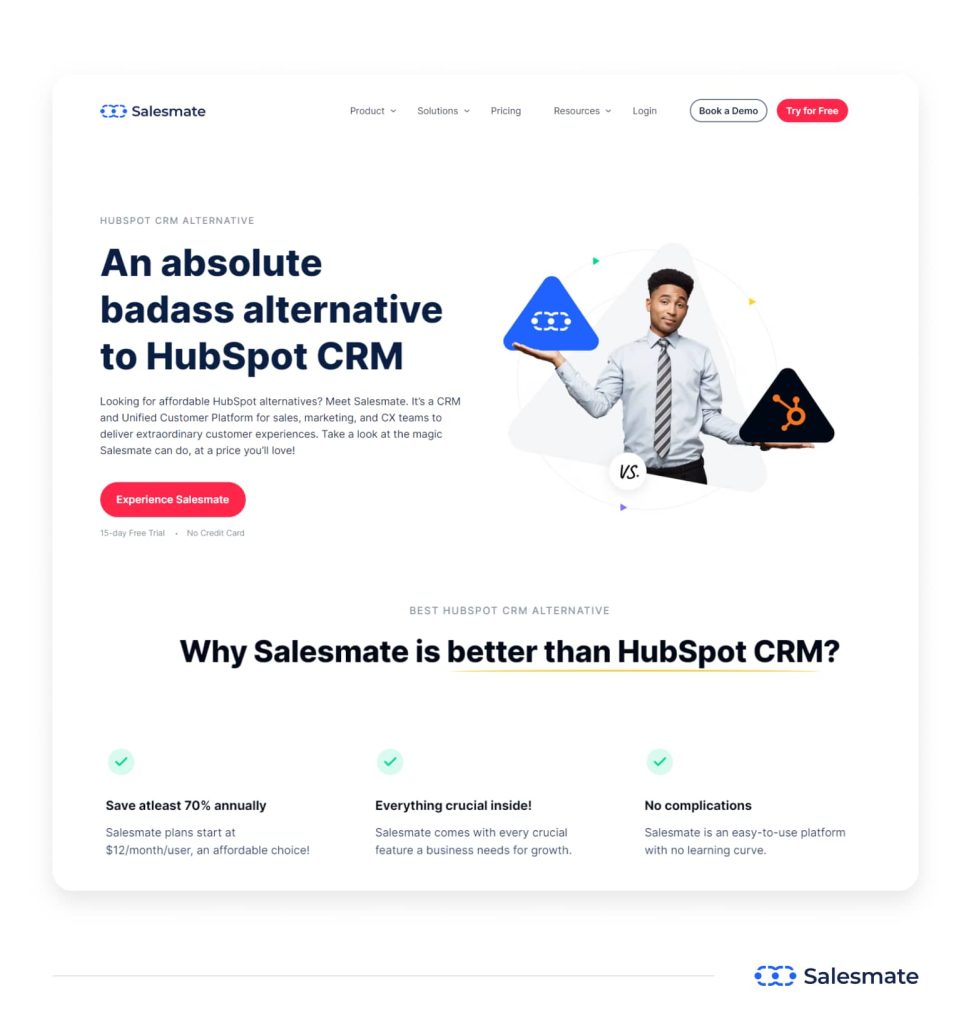 Salesmate Hubspot comparison page