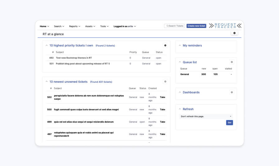 Request Tracker Ticketing tool