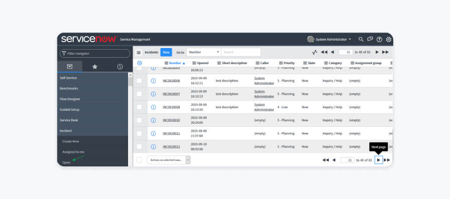 ServiceNow's IT ticketing system