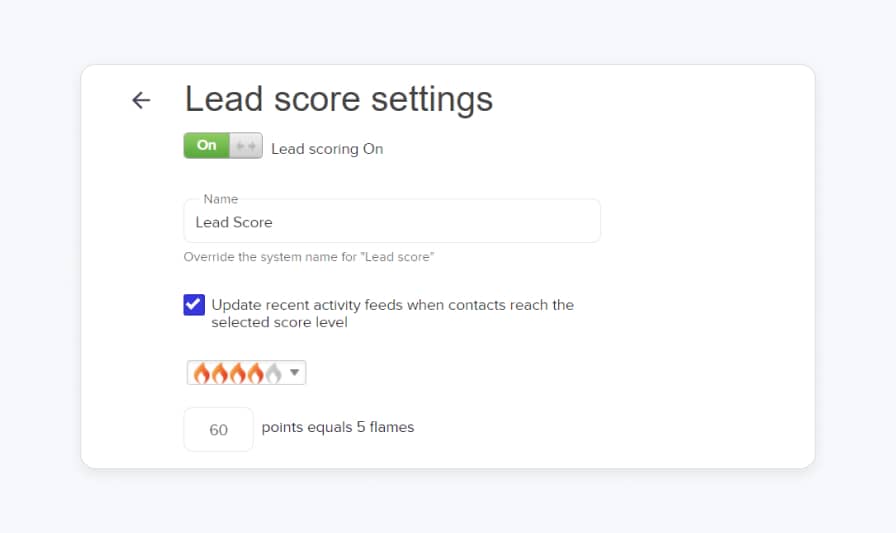 Keap lead scoring software