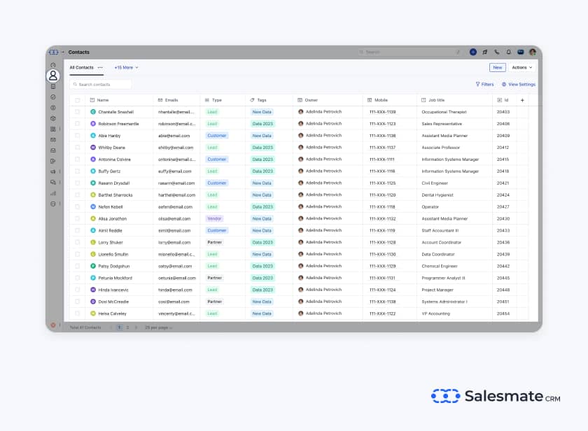 Salesmate CRM dashboard