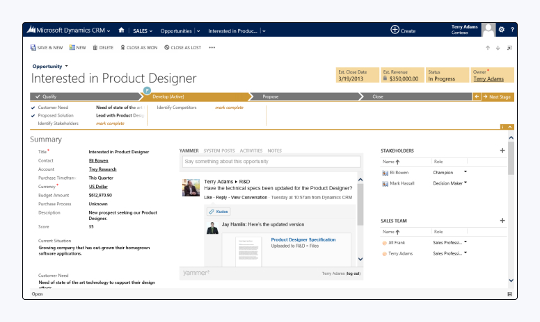 Dynamics 365 Sales 