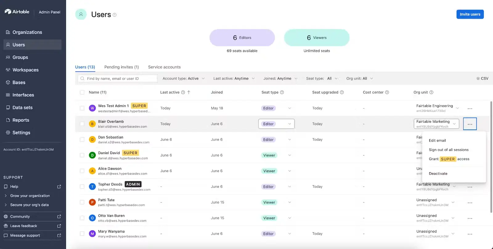 Airtable dashboard