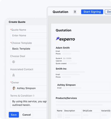 Create and send proposals instantly Create and send proposals instantly
