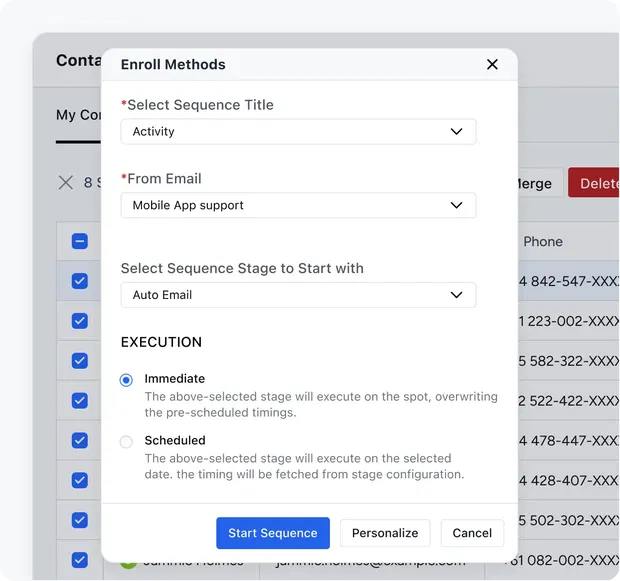 Bulk enroll contacts with ease Bulk enroll contacts with ease