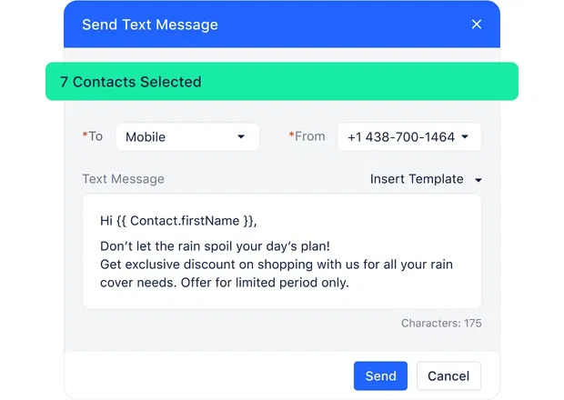 Send multiple texts at right term intervals