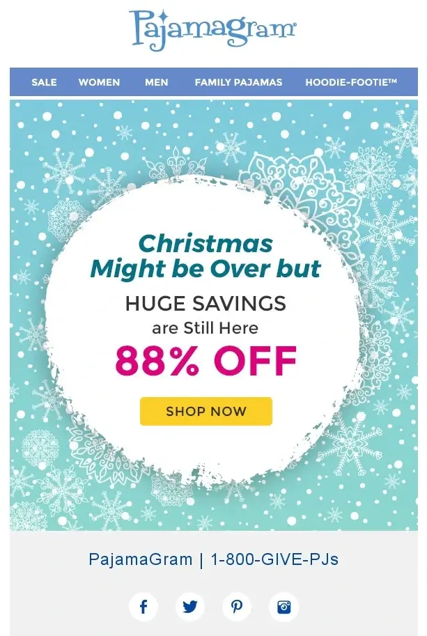 Post Christmas sales email template 