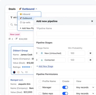 Create and customize multiple sales pipelines flawlessly Create and customize multiple sales pipelines flawlessly