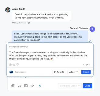 Instant conversation summaries Instant conversation summaries