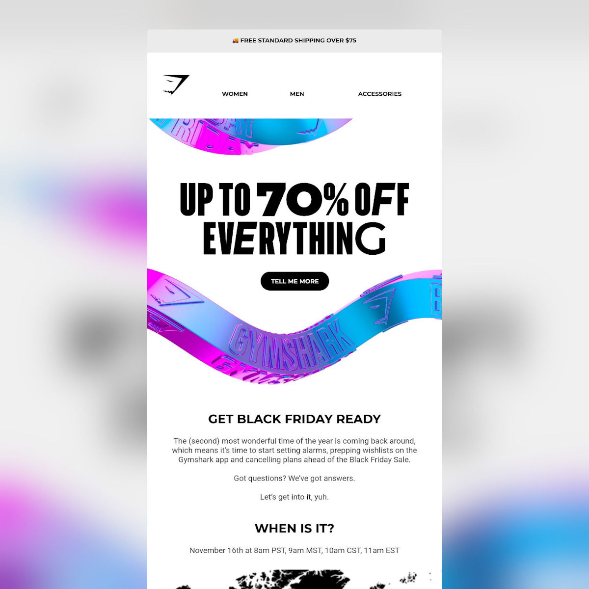 Example of Gymshark email marketing success