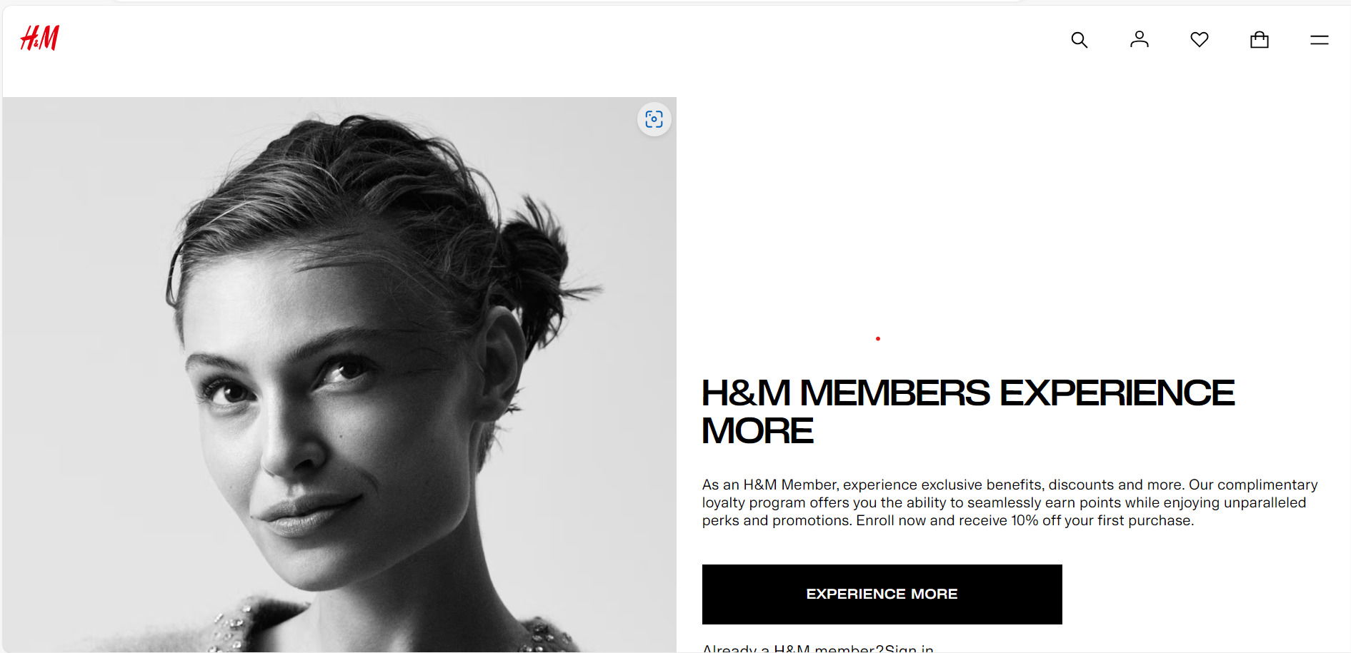 H&M's loyalty program example