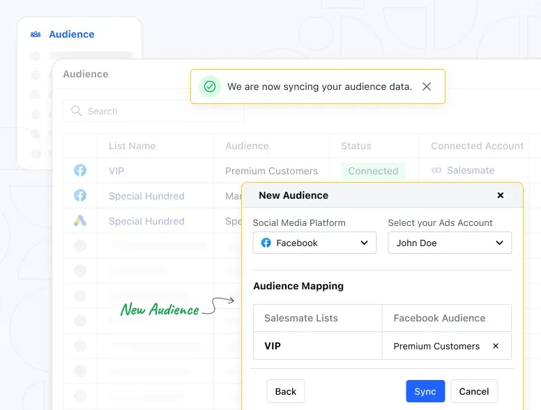 Salesmate - Facebook Lead Forms and Audience Sync