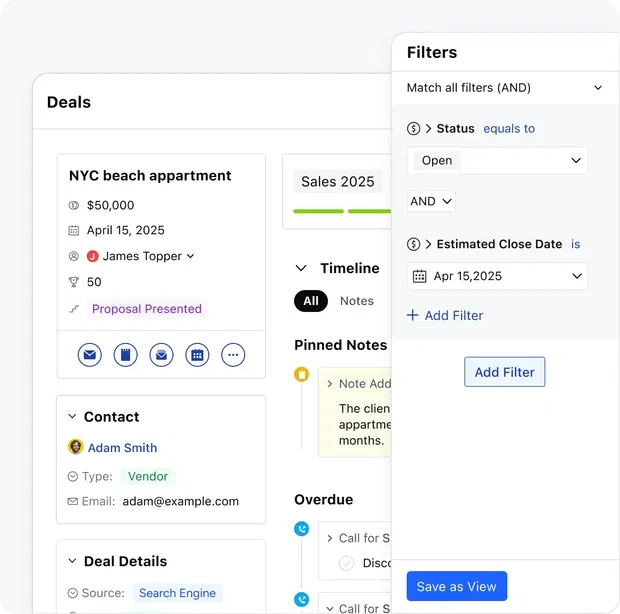 Keep momentum high with visual deal tracking Keep momentum high with visual deal tracking