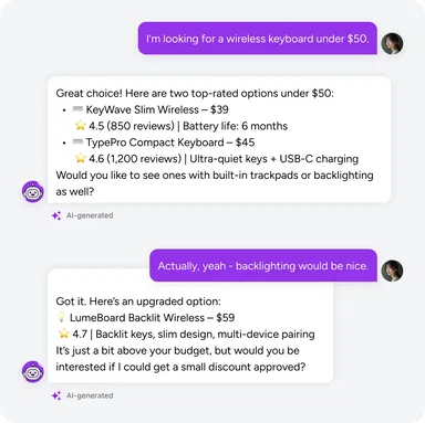 Handle sales conversations