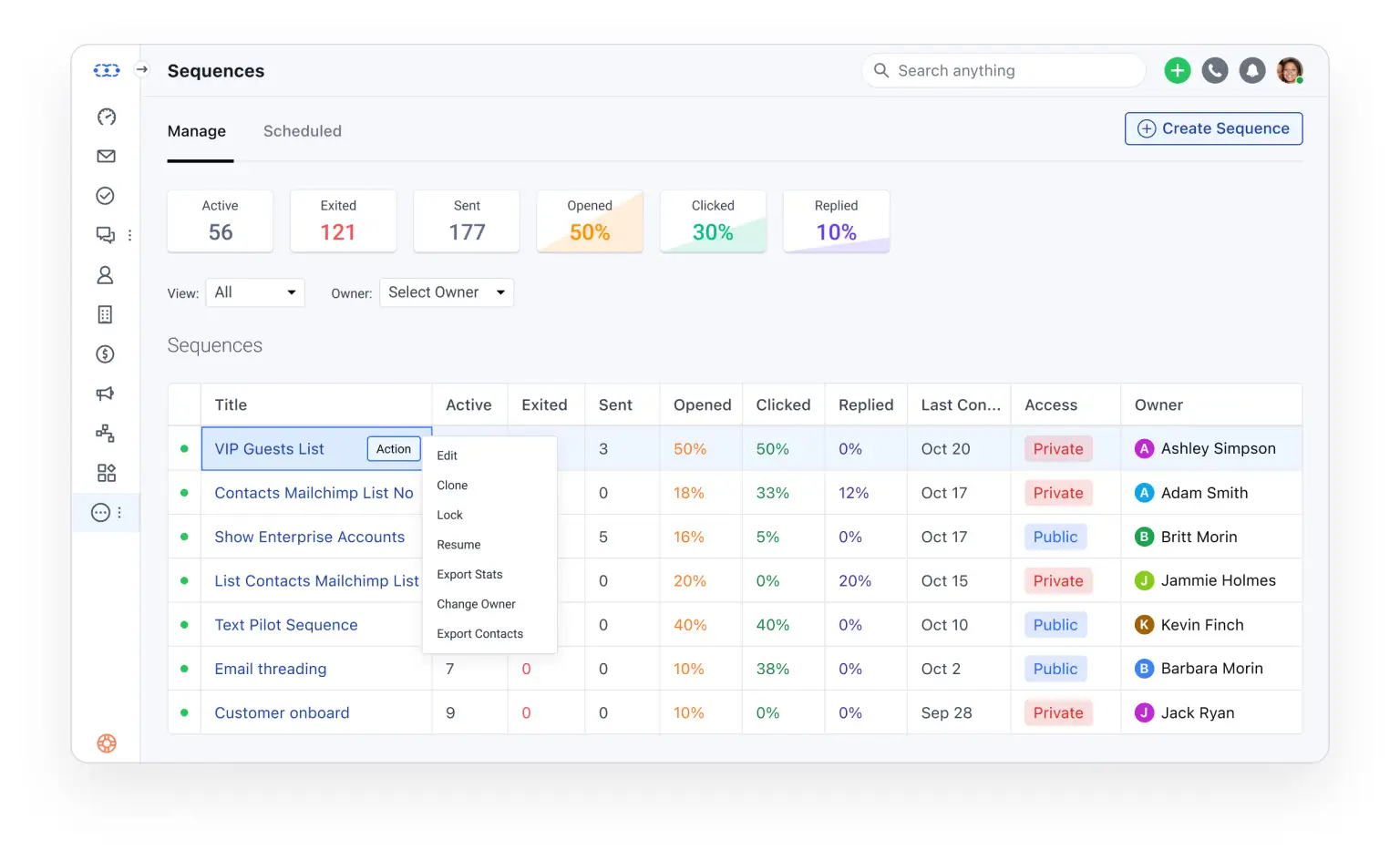 Salesmate sequences