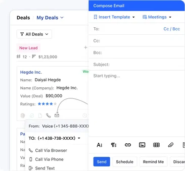 Keep calls, emails, and texts connected to every deal Keep calls, emails, and texts connected to every deal