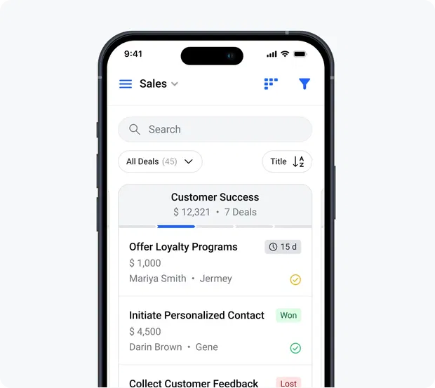 Manage deals on the go Manage deals on the go