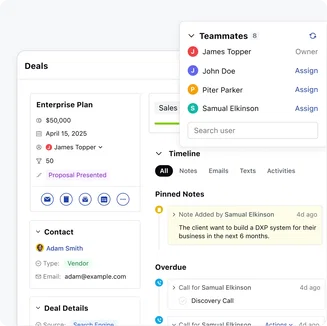 Align your team from first call to closed deal Align your team from first call to closed deal
