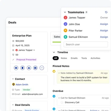 Align your team from first call to closed deal Align your team from first call to closed deal