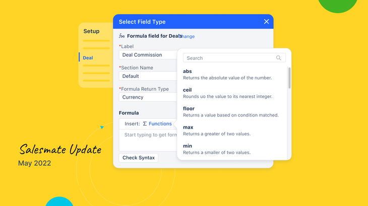 Introducing Formula Fields in Salesmate: Calculate complex calculations automatically