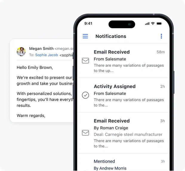Never miss a follow up with personalized notifications & reminders Never miss a follow up with personalized notifications & reminders