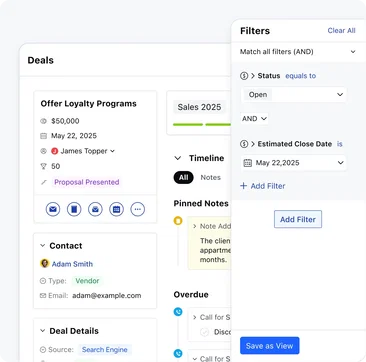 Organize and filter deals for smooth flow Organize and filter deals for smooth flow