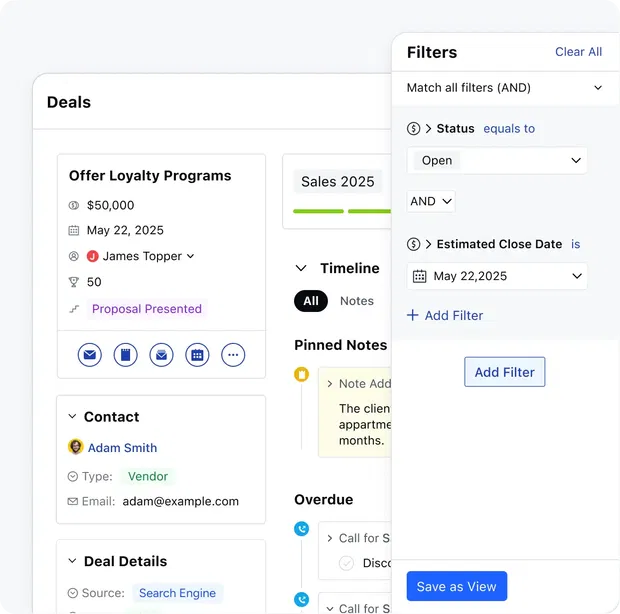 Organize and filter deals for smooth flow Organize and filter deals for smooth flow