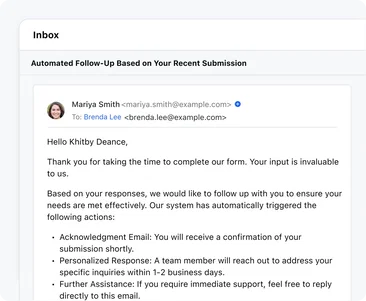Close the feedback loop with actionable steps Close the feedback loop with actionable steps