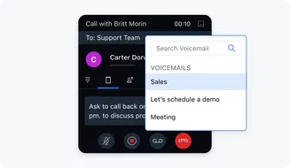 Save and drop pre-recorded voicemails Save and drop pre-recorded voicemails