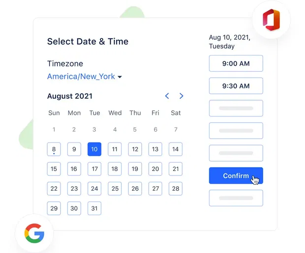 Schedule meetings from inside the CRM