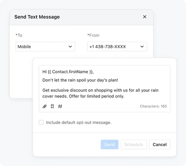 Send personalized texts to all contacts with a single click Send personalized texts to all contacts with a single click