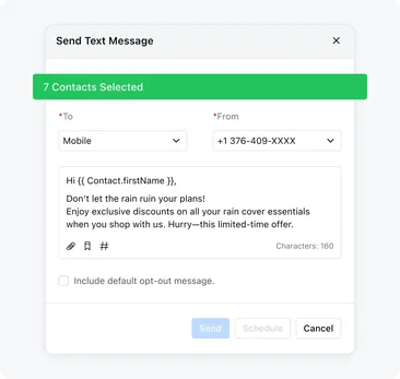 Send promos, reminders, and ask quick questions Send promos, reminders, and ask quick questions