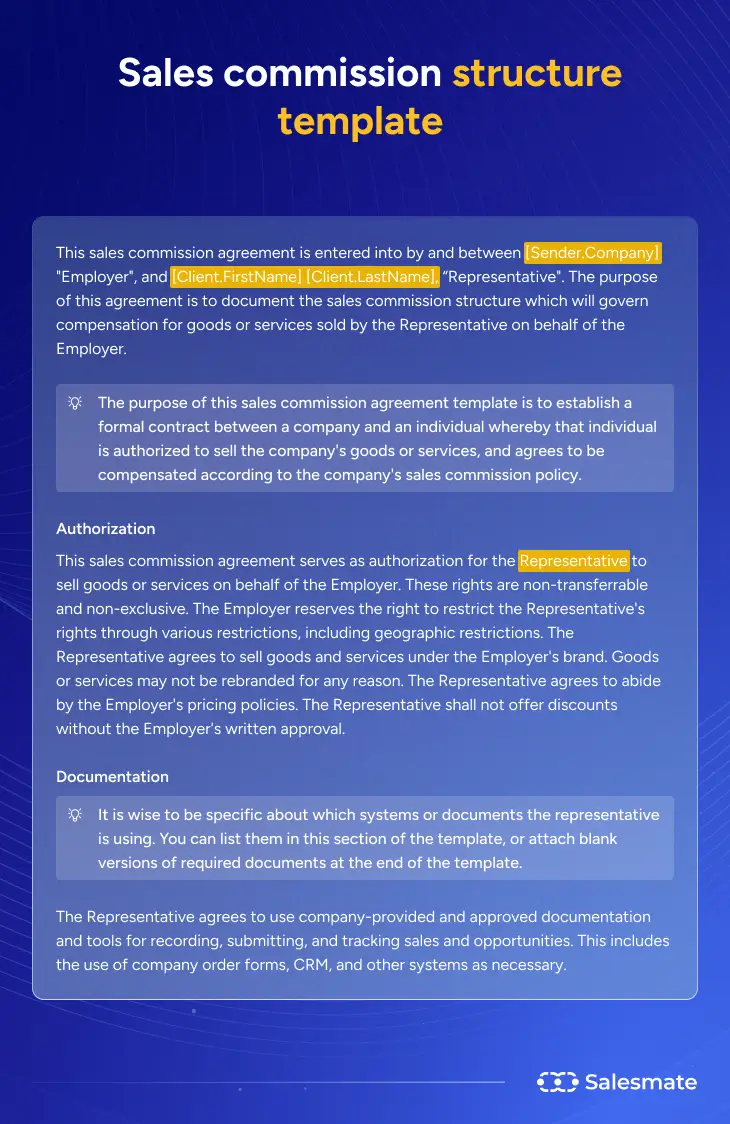 Sales commission structure template