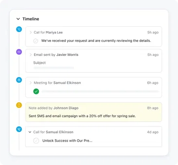 Track emails, calls and activities Track emails, calls and activities