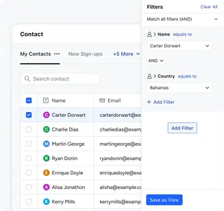 Track, manage and segment contacts Track, manage and segment contacts