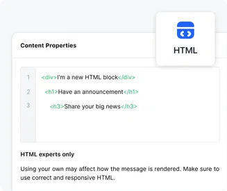 Use your existing HTML code Use your existing HTML code