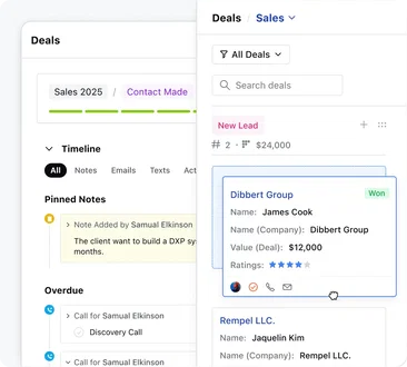 Visualize your pipeline and move the deals Visualize your pipeline and move the deals